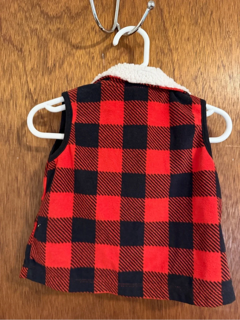 Carter's Red and Black Buffalo Plaid Sherpa-Lined Vest